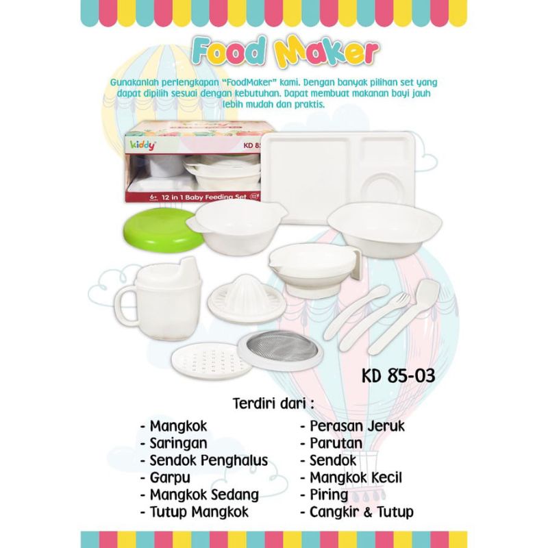 KIDDY Perlengkapan MPASI (8503) Food Maker MPASI baby Set 12 in 1 jkt