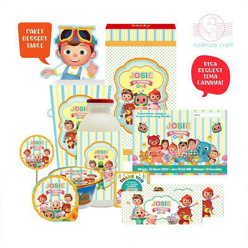 PAKET DESSERT TABLE LABELS ULANG TAHUN CUSTOM