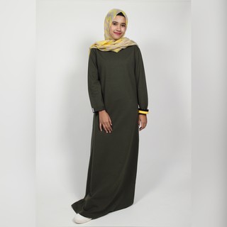 Sahaja Clothing ID Dress Muslim Panjang Olive  Tua  