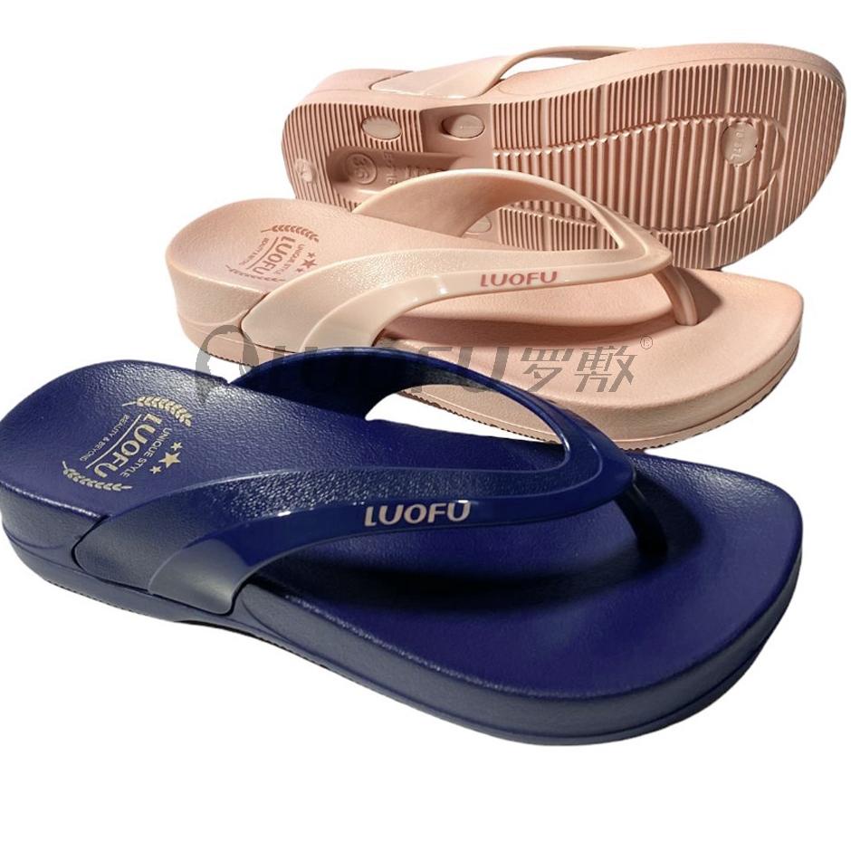 ➞hb Murah➞ LUOFU Sendal Jepit Jelly Karet Eva Tatak Krem Wanita E7161-BW [B03] 35 ➞