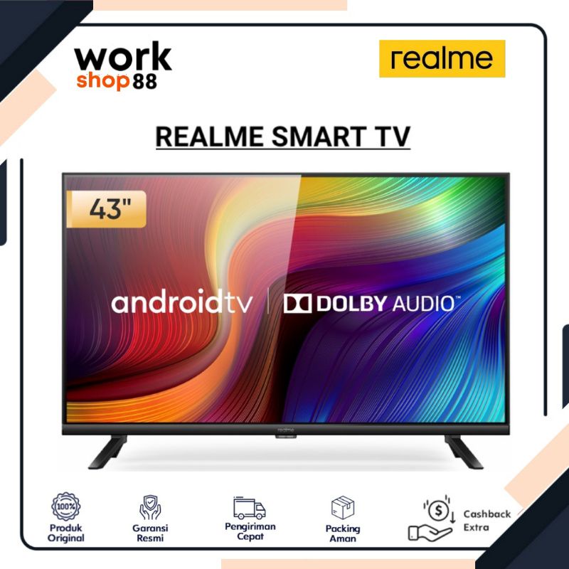 Baru Realme Smart LED TV 43 inch - New Original Garansi Resmi - [Android 9.0 Resolusi FHD Plus FHD+,