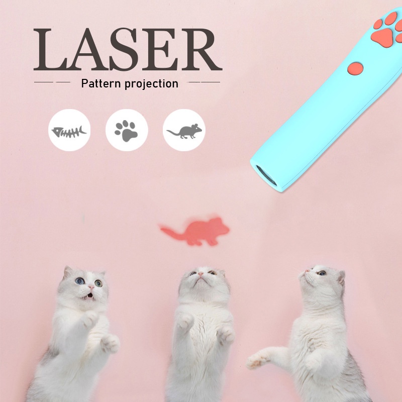 Cat Laser Toy Infrared LED Pattern Funny Cat Stick Puzzle Projection Pen Cat Smart