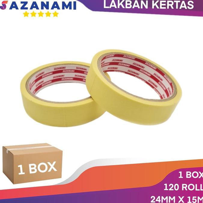 

Ready Oke] Promo 1 Box Masking Tape 1" Inch X 15M Sazanami Isolasi Lakban Kertas - Kuning