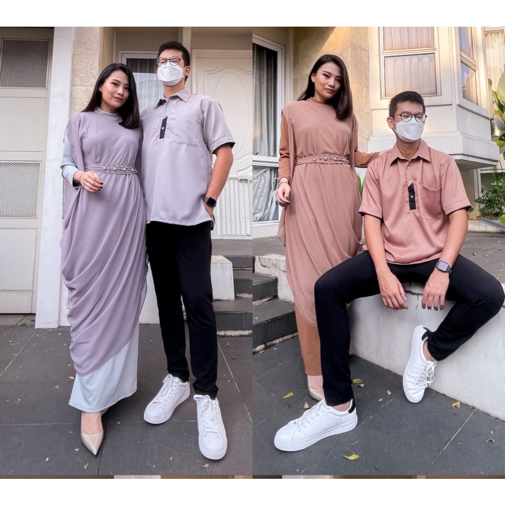 670 couple# gamis dan kemeja terbaru edisi ramadhan,, set couple murah dan terbaru