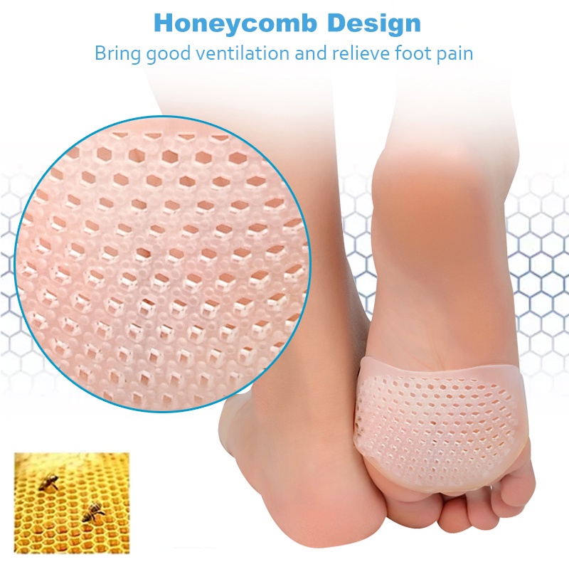 Sepasang Bantalan Pelindung Tumit Kaki Silikon Gel Anti Lecet Sepatu Wanita Pria Sepatu Olahraga Shoes Pad Insole Cushion Pengganjal Sepatu Shock Absorb Pain Relief Protective Heel Cracked Skin