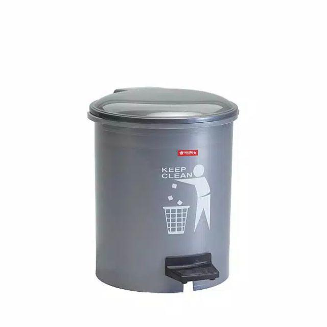 Lion Star C-11 Round Step On Dustbin 10 Litres (tempat Sampah Injak 10 Lt)