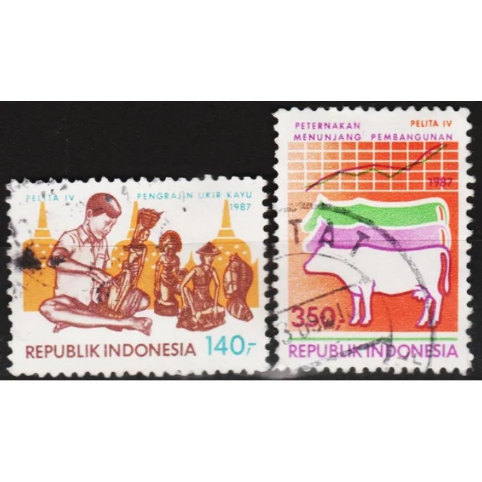 

Perangko Filateli Indonesia VFU 2v 01.04.1987 The 4th Year Of The 4th Five Year Development Plan