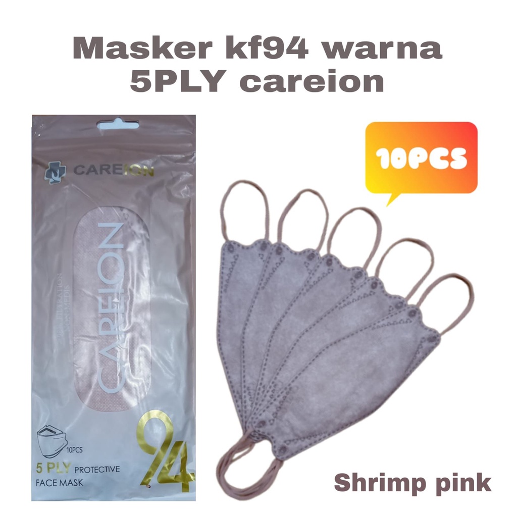 MASKER KF 94 CAREION 5PLY EMBOS 3D ISI 10PC MASKER CAREION KF94 5PLY SERIES SOFT COLOUR - KF94 5PLY (10PC)