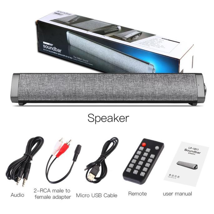 Soundbar Bluetooth XGODY Speaker Home Theater Deep Bass 10W with Remot