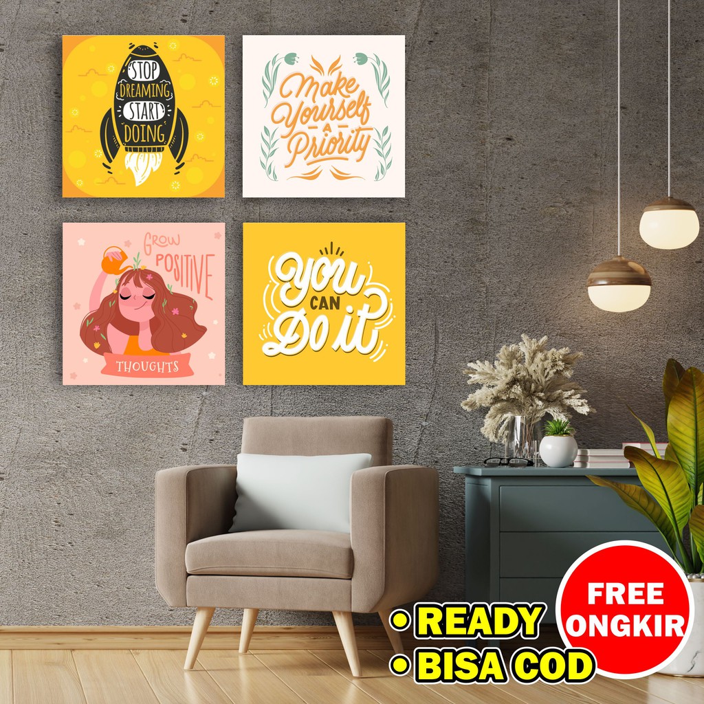 Hiasan Dinding Walldecor Pajangan Rumah Dekorasi Poster Motivasi Quotes Kayu Ruangan Kamar Cafe