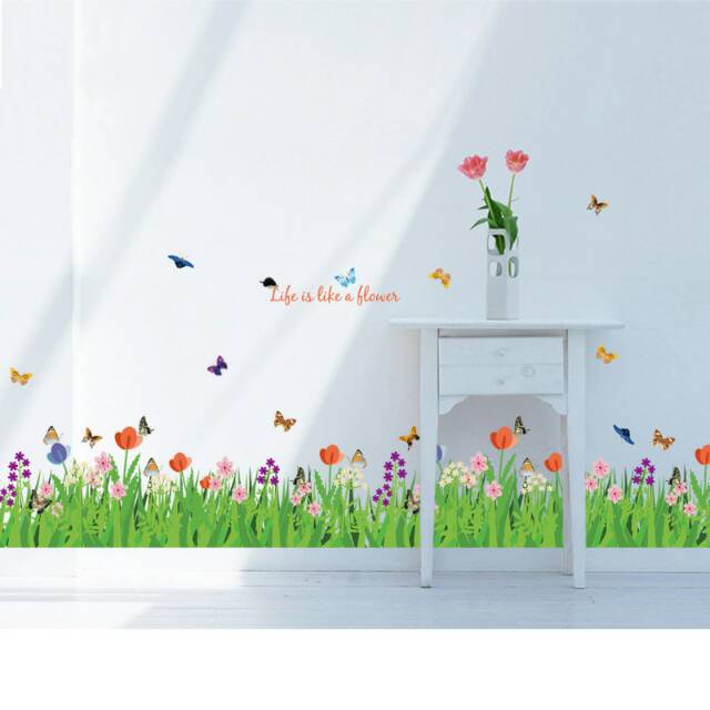 RELIZA WALLSTICKER / STIKER DINDING COLORFUL GRASS RUMPUT HIJAU WALL STICKER SK9057