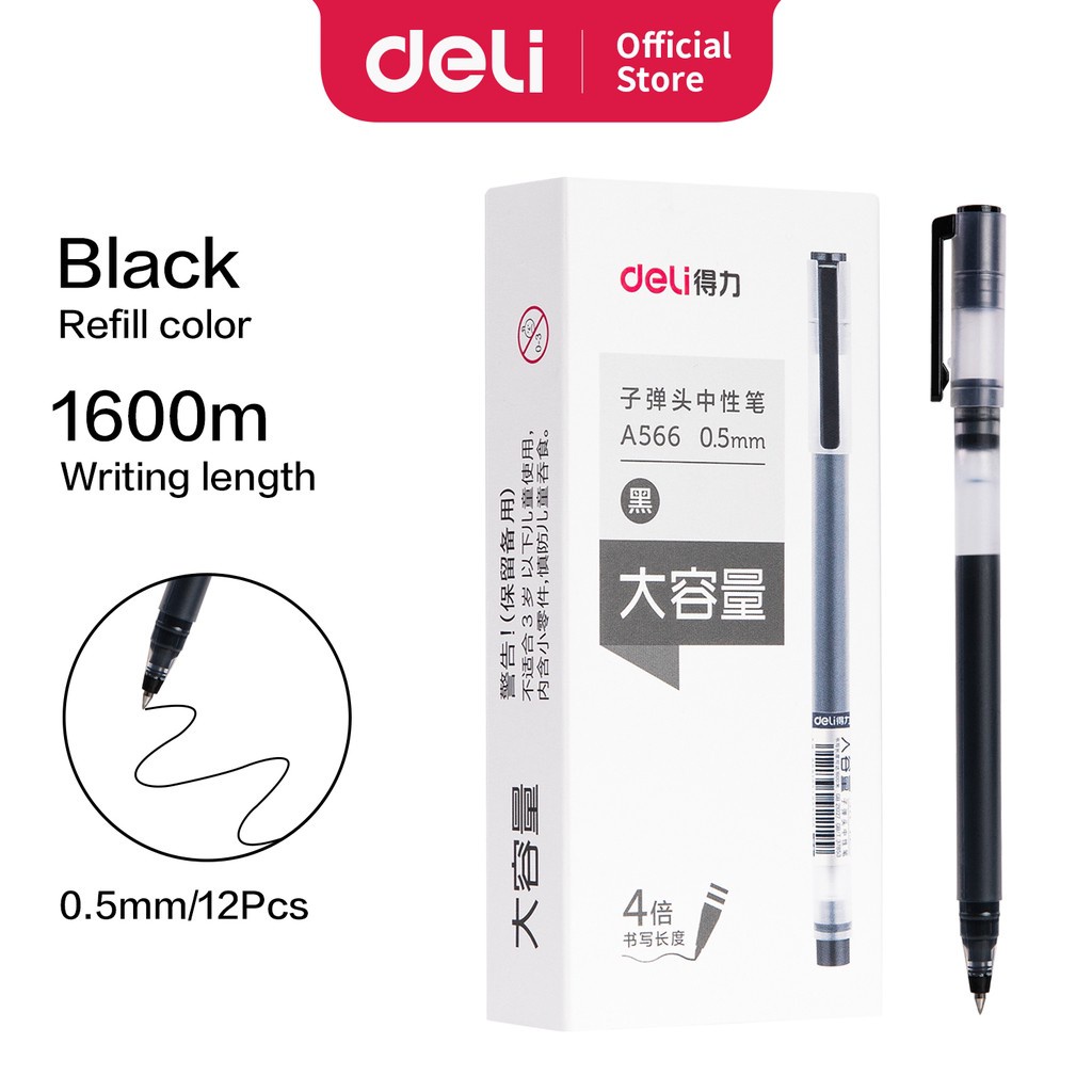 

DELI Pulpen Gel Pen 0.5mm - A566