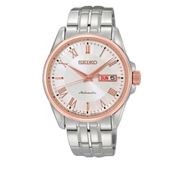 Jam Tangan Seiko SRP186 Presage Automatic Silver Rose Gold