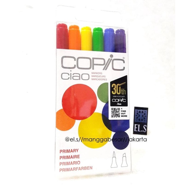 

(BISA COD) Copic Ciao Set 6 warna Primary STOK TERBATAS Kode 130