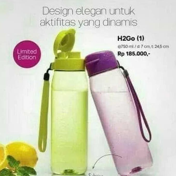 PROMO H2GO BOTTLE 750ML BOTOL MINUM TUPPERWARE UNGU