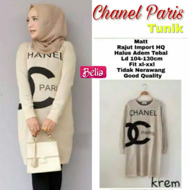 tunik rajut chanel