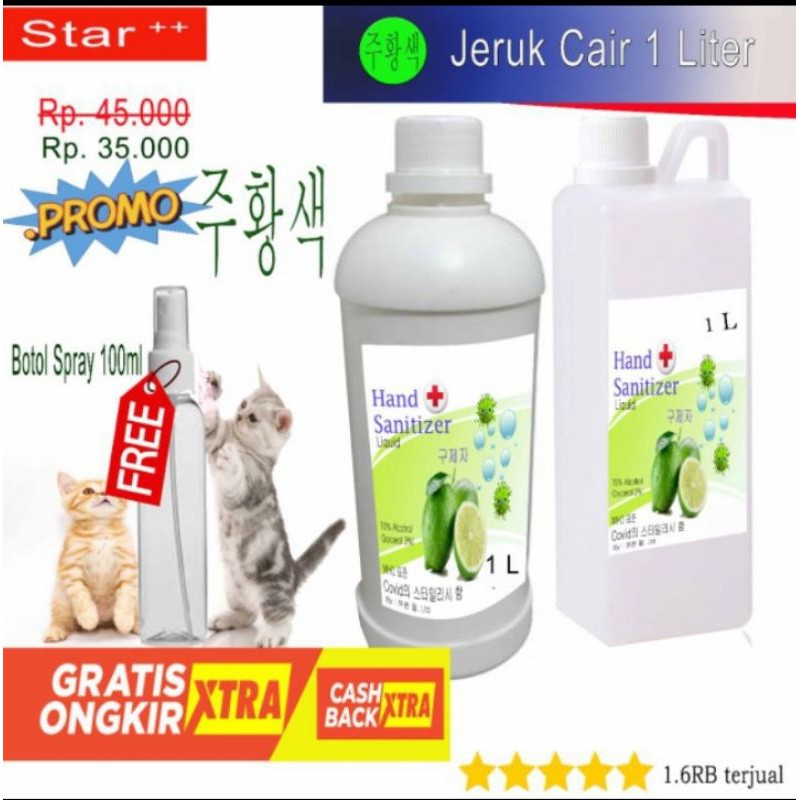 

Hand sanitizer 1 liter cair Corea jeruk nipis