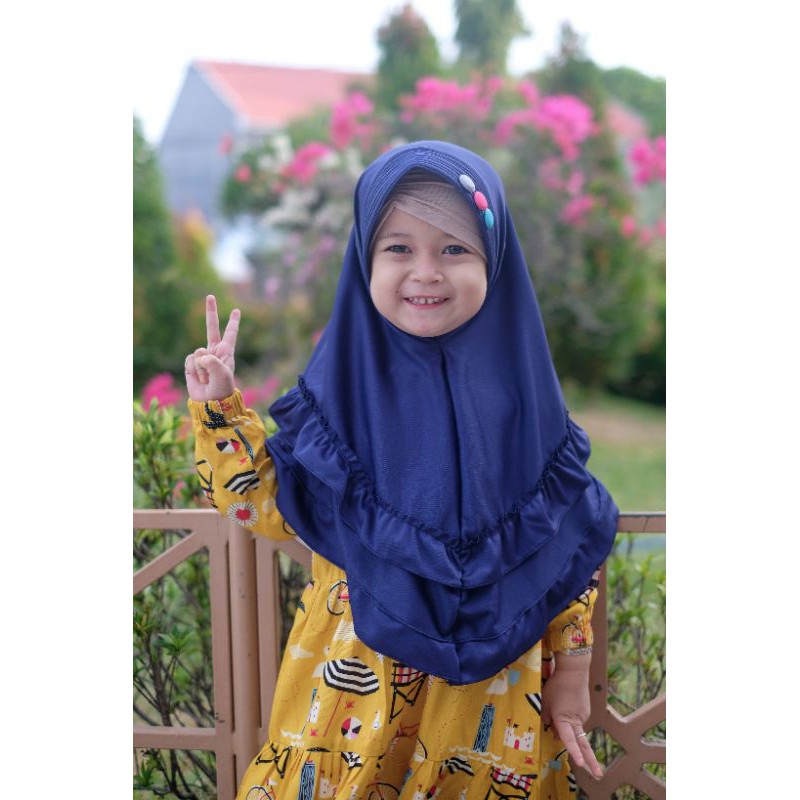 Kerudung Anak 3 KANCING Usia 3-7 th all size