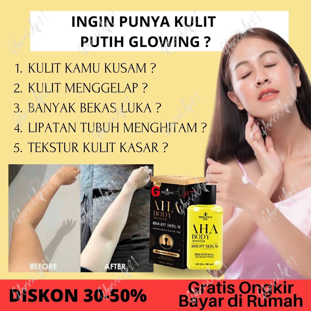 PEMUTIH BADAN PERMANEN BPOM AHA BODY BOOSTER BRIGHT SERUM 30ML - BODY SERUM AHA BODY BOOSTER PEMUTIH KULIT PERAWATAN TUBUH