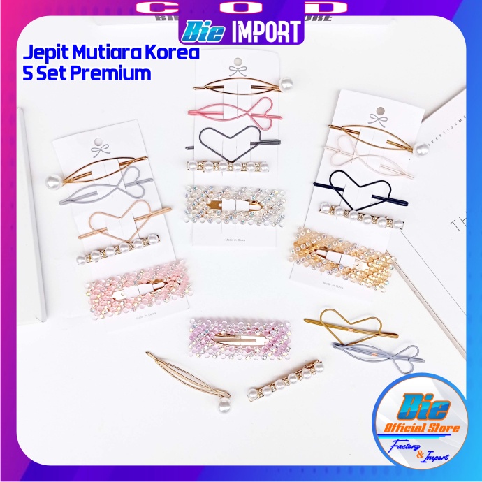 5 Pcs Jepit Tiptop Gold Premium Korean Style Impor Best Seller