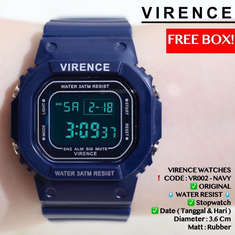 Jam Tangan Wanita Digital Virence Original Tahan Air Bisa Untuk Berenang