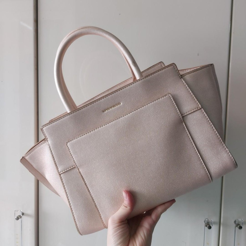 Urban n co saffiano white beige tote bag tas selempang