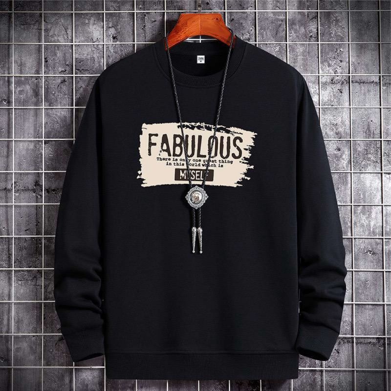 Sweater crewneck pria wanita terbaru FABULOUS kekinian bahan fleece tebal