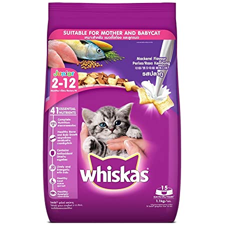 Makanan Kucing Whiskas Junior Mackerel kemasan 1.1kg