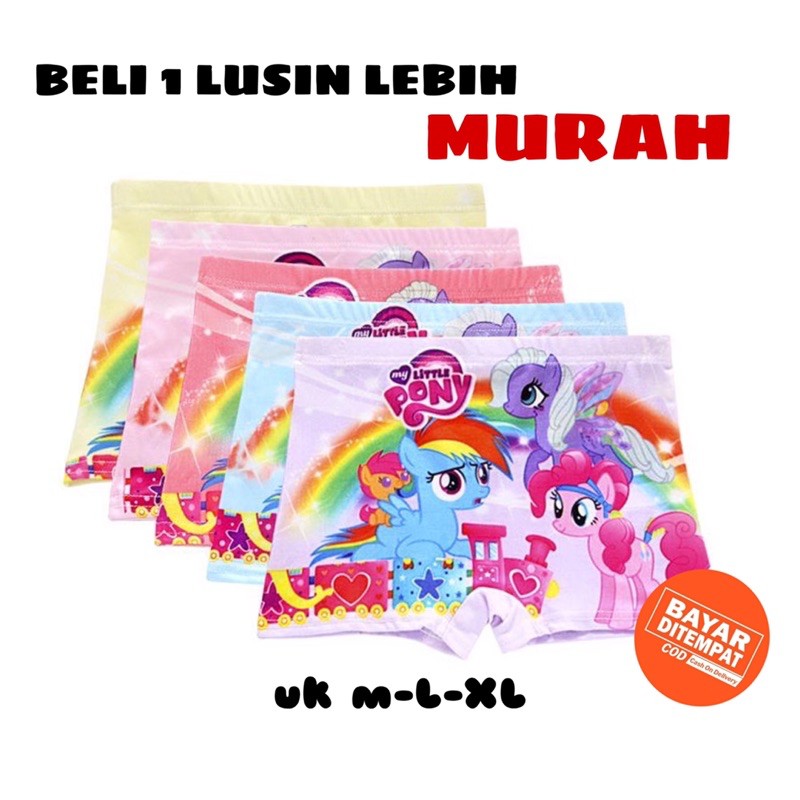 1 Lusin CD Celana Dalam Anak Perempuan Cewek Littlepony Kancut Cawet Anak Celana Dalam Boxer Anak