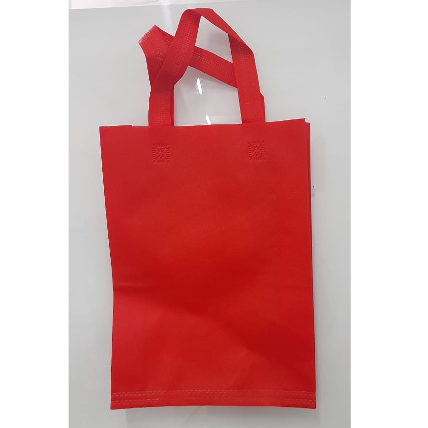 

(Lusin) Tas Press Spunbound Tali Goodie Bag Tas Belanja Warna Merah 30 cm x 40 cm