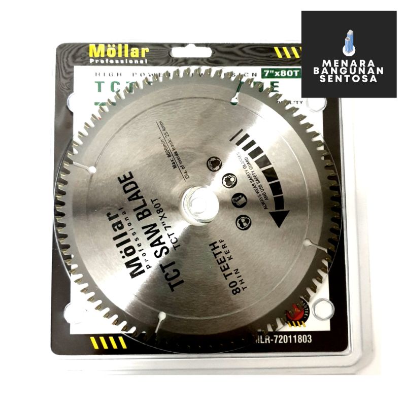 Mata Pisau Mollar 7&quot; x 80T / Gergaji Potong / TCT Multi Cut Circular Saw Blade