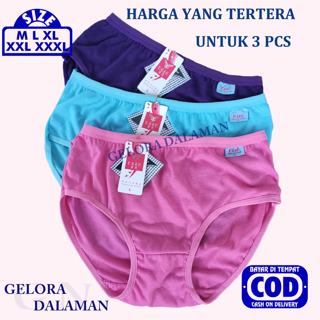 3 Pcs Celana Dalam Wanita Pakaian Dalam Termurah Cd Polos Perempuan