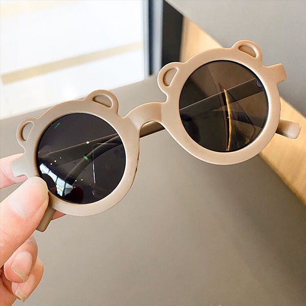 Kacamata Anak Fashion Lucu Karakter Beruang / Kacamata Anak Cowok Cewek High Quality Import / Kacamata Anak Lucu Murah / TS-98-Cokelat