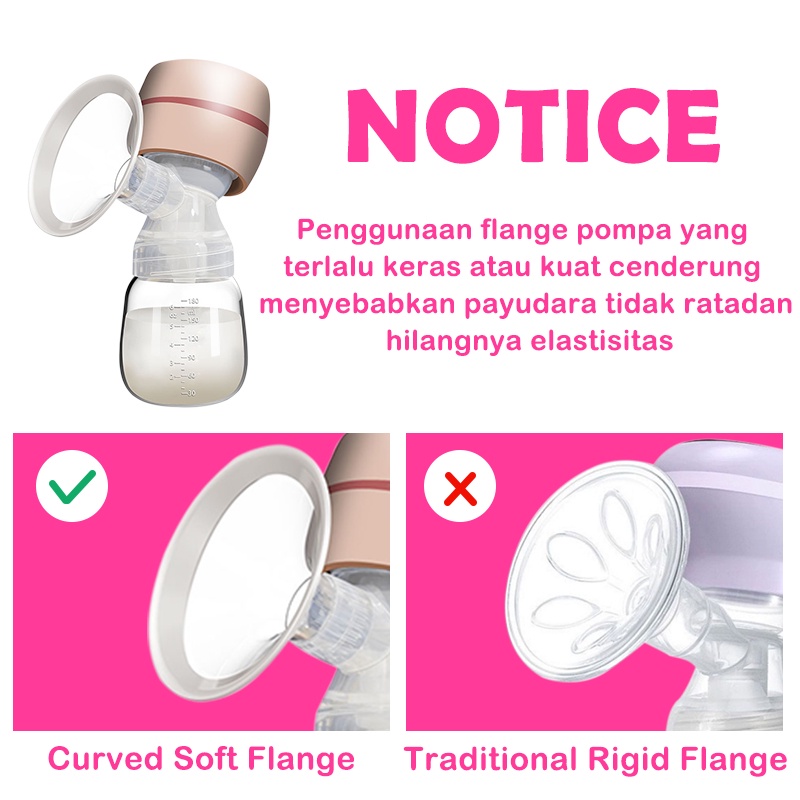 Electric Breast Pump Handsfree &amp; Single  / Breast Pump Elektrik Rechargeable / Portable Pompa ASI Elektrik BPA Free 9 Speeds Low Noise Painless Breast Pump &amp; Accessories