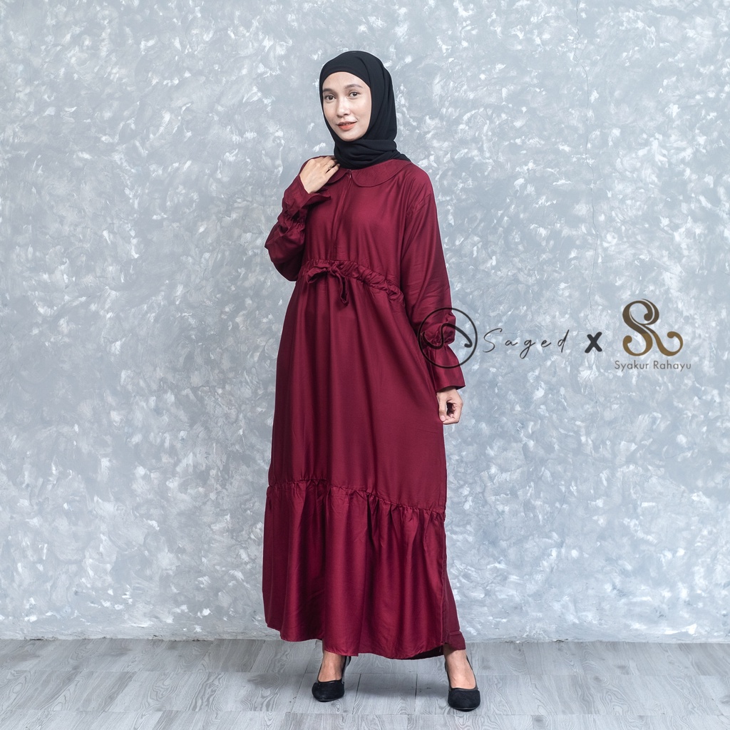 Gamis Fashion Muslim - Dress Pakaian Muslim Wanita Material Rayon Uniqlo Eksklusif