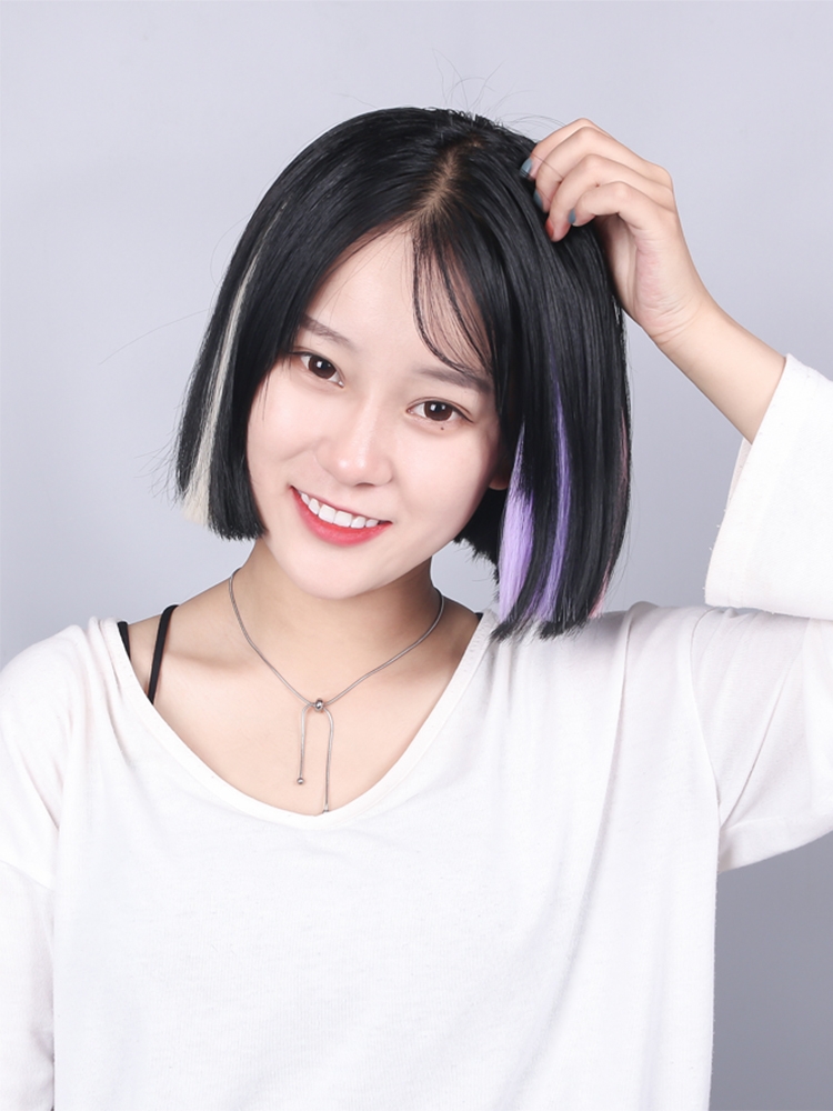 Wig Rambut Pemanjang Rambut Palsu Wanita Warna,Jepit Aneka Desain,Tambalan Lurus hair extension clip