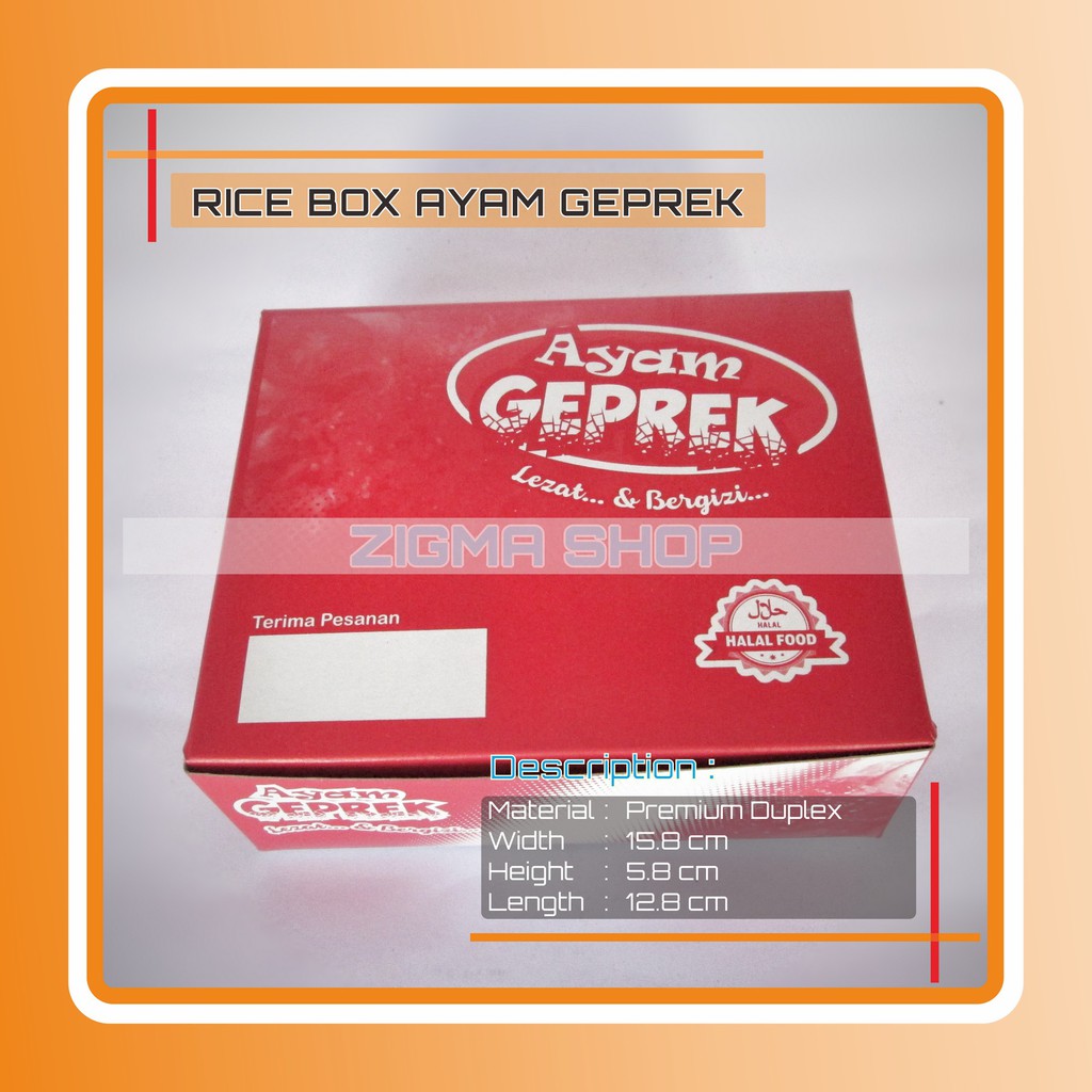 Jual Box Nasi Ayam Geprek Chicken Box Takeaway Chicken Dus