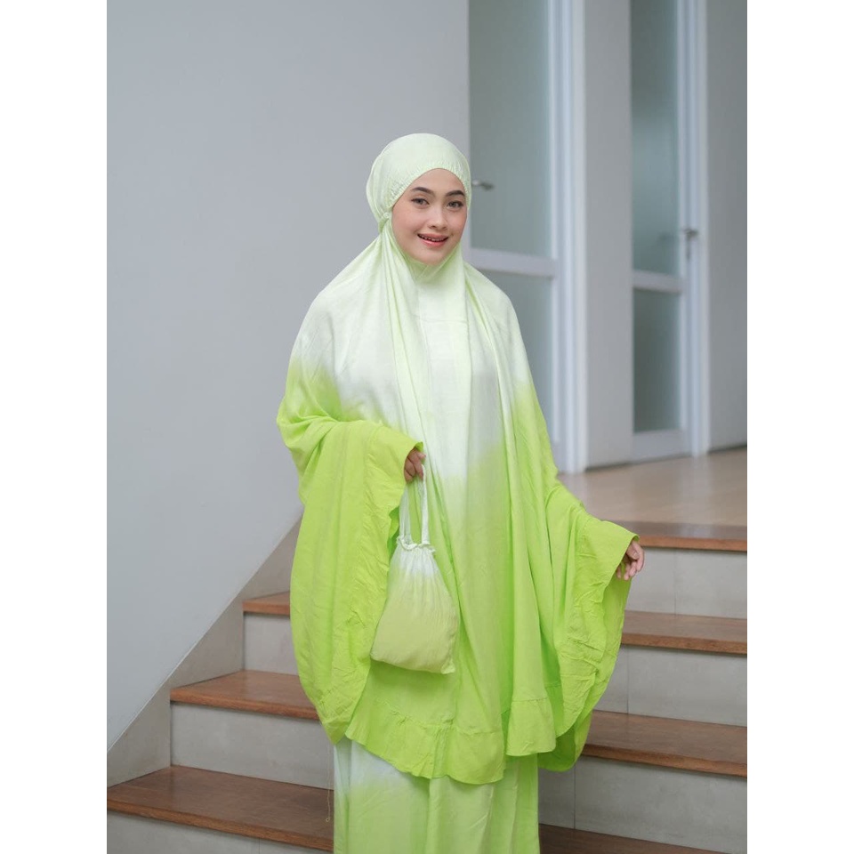 Mukena Bali Tie dye Dewasa Jumbo Rayon Smoke Gradasi