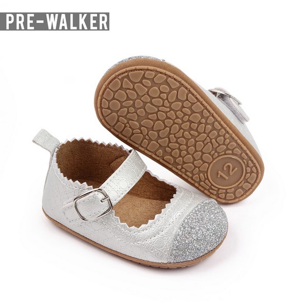 Sepatu Pesta Bayi Perempuan Sol Karet Lembut - Sepatu Prewalker Baby Flatshoes Girl S1230