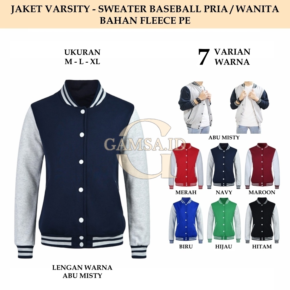 COD - JAKET VARSITY PRIA WANITA JACKET POLOS SWEATER BASEBALL SWEATER SEKOLAH KULIAH