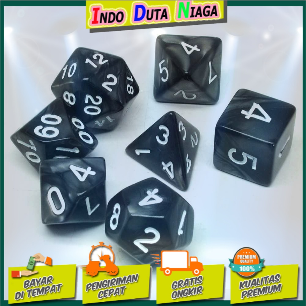 Dadu Polyhedral Bentuk D4 D6 D8 D10 D12 D20