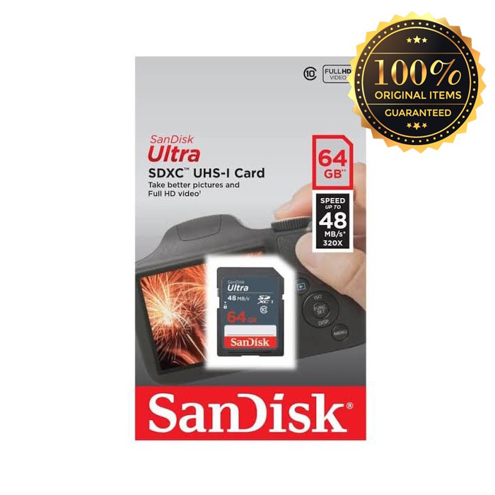 Memory SD CARD Sandisk Ultra SDXC UHS-1 64GB 48MB/s ORIGINAL