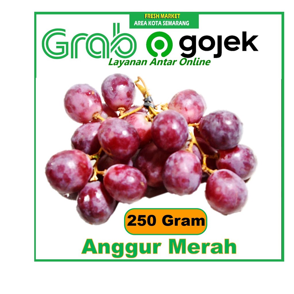 

[FRESH MARKET] Buah Anggur Merah Segar Red Grape 250gr KIRIM GRAB area kota semarang