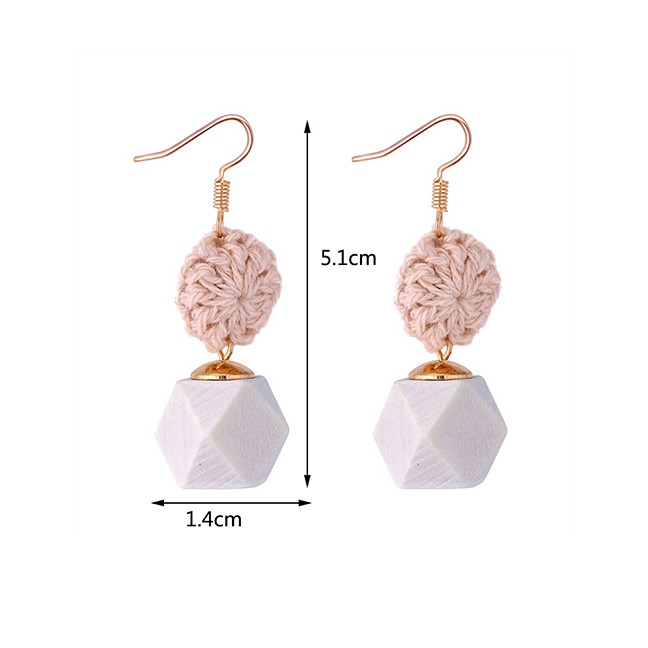 LRC Anting Gantung Fashion Geometric Shape Decorated Earrings