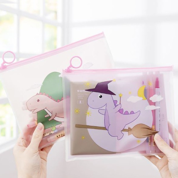MK908 TEMPAT PENSIL SEKOLAH LUCU CUTE DINOSAURUSKOTAK PENSIL ZIPPERBAG DINOSAUR IMPORT-3