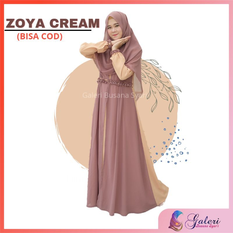 GAMIS ZOYA CREAM By Adzkia Hijab Syari