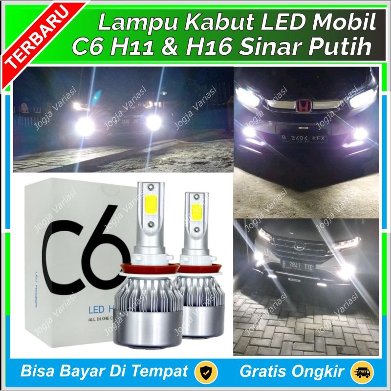 LAMPU KABUT C6 H11 FOGLAMP BUMPER LED MOBIL SINAR PUTIH: AVANZA XENIA BRIO MOBILIO BR-V HR-V CR-V JA