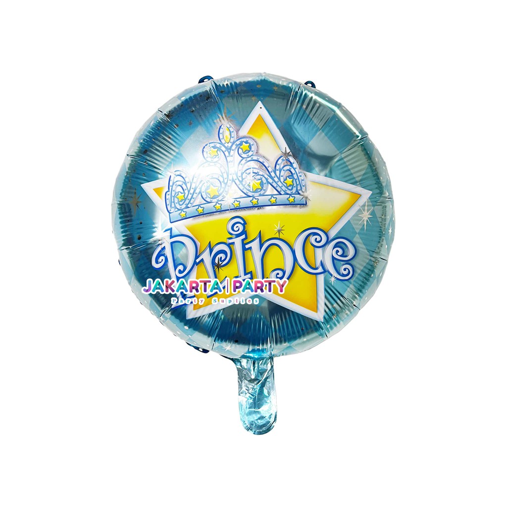 Balon Foil Bulat Prince Biru / Balon Foil Bulat / Balon Foil Bulat