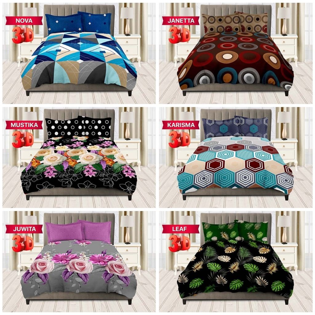 RC BONITA Sprei Flat Queen Ukuran 160x200 cm Motif Bunga dan Minimalis Terbaru Sonya Nagita Belinda Amirah Seprai Murah