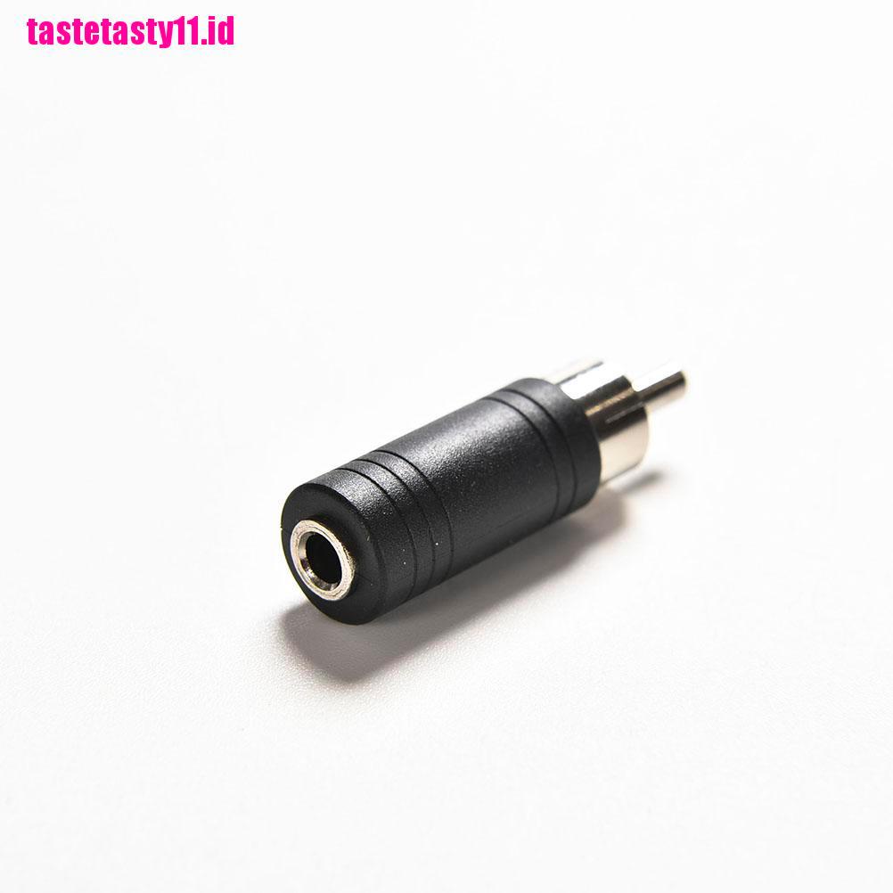 Adaptor Konverter Socket Mono Female Jack 3.5mm Ke RCA Plug Male